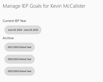 Archive and Current Year IEP